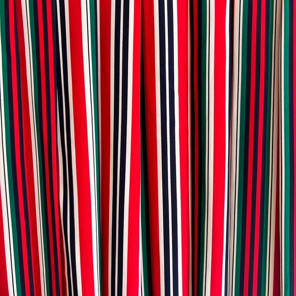 1970s Vintage Preppy Aquascutum of London Pleated Stripe Skirt - Picture 2 of 8